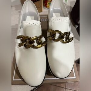 Dolce Vista white loafers in size 9 1/2